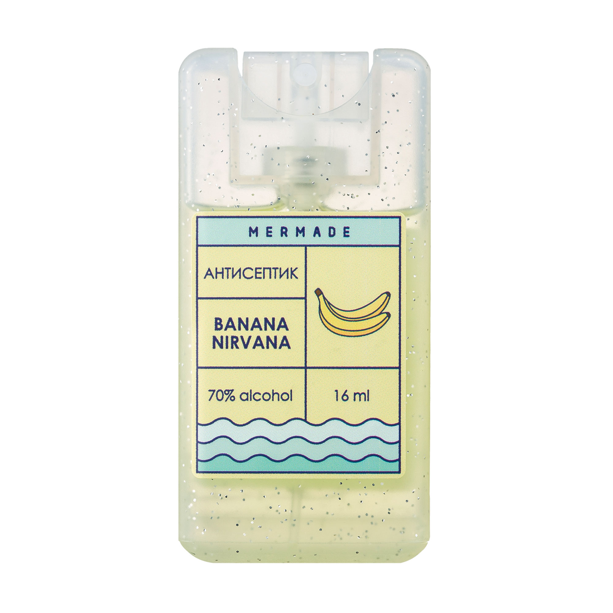 Антисептик-спрей для рук Mermade Banana Nirvana (етиловий спирт 70%), 16 мл